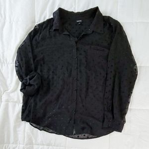 Torrid 3 Black Chiffon Long Sleeve